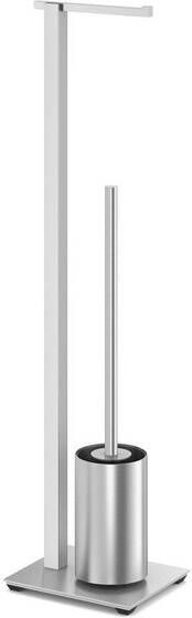 Zack Carvo Toiletbutler -1 rol toiletborstelhouder open geborsteld RVS 40488