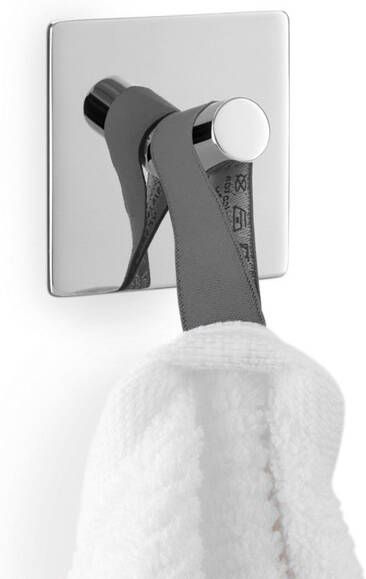 ZACK Duplo zelfklevende handdoekhaak 5cm vierkant glans RVS - Foto 1