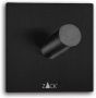 Zack Duplo handdoekhaak 5x5cm vierkant zelfklevend Mat Zwart 40446 - Thumbnail 1
