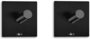 ZACK Duplo Handdoekhaken Vierkant 4 2x4 2 cm (set van 2 stuks) Zwart