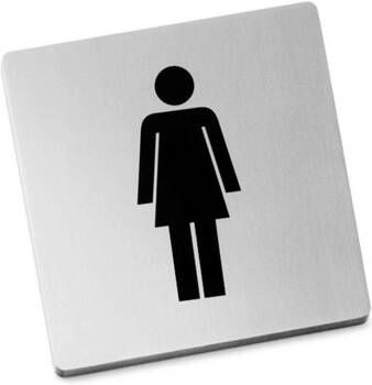 Zack Indici Pictogram vrouw 12.5X10X0.5cm Mat Gesatineerd RVS 50714