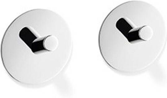 Zack Peco handdoekhaak 4.5x4.5cm rond zelfklevend Hoogglans Gepolijst RVS set van 2 40332