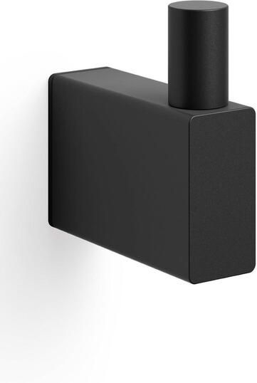 Zack Linea handdoekhaak 5x5x1cm enkel zwart RVS 40580