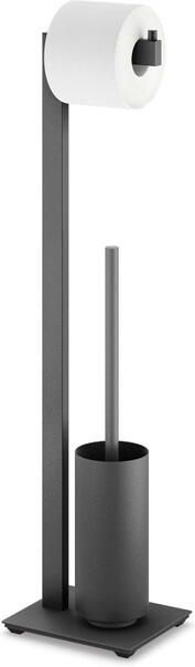 Zack LINEA Toiletbutler 73x15x18cm vrijstaand zwart RVS 40572