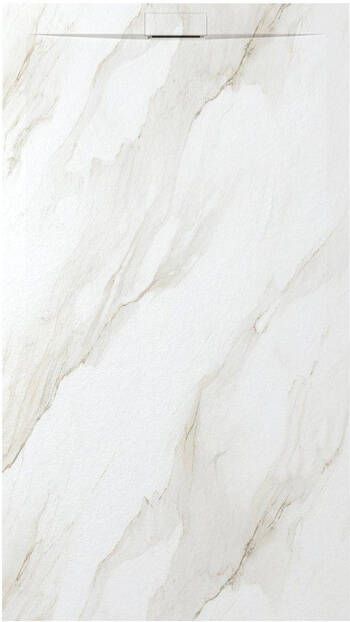 Zenon Essenza Minimal douchevloer 140x100cm antislip antibacterieel mineraalmarmer rechthoek Marble gold (wit) 400000000000044777