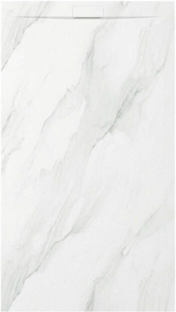 Zenon Essenza Minimal douchevloer 140x100cm antislip antibacterieel mineraalmarmer rechthoek Marble white (wit) 400000000000044801