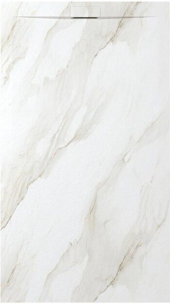 Zenon Essenza Minimal douchevloer 120x90cm antislip antibacterieel mineraalmarmer rechthoek Marble gold (wit) 400000000000044794