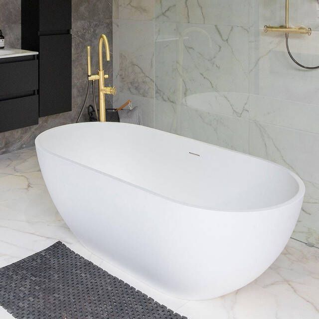 Zeza Alexia vrijstaand bad 178x88x52cm solid surface mat wit JZ8619M