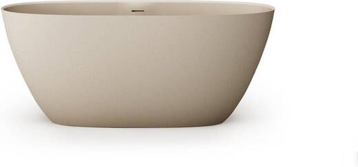 Zeza Element Vrijstaand Bad 145x71x60cm solid surface mat beige SW1208796