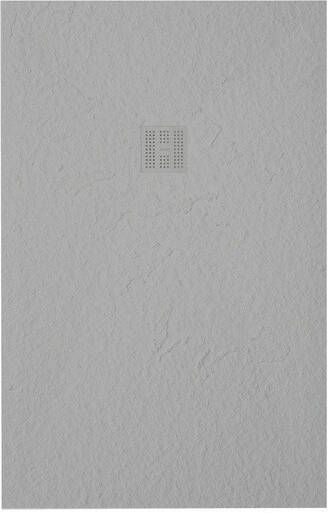 Zeza Grade Douchebak 140x100cm antislip antibacterieel mineraalmarmer rechthoek mat perla (lichtgrijs) 400000000000020026