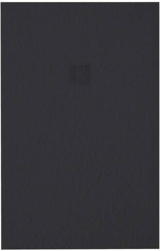 Zeza Grade douchevloer 120x200cm antislip antibacterieel mineraalmarmer rechthoek mat zwart 400000000000019794