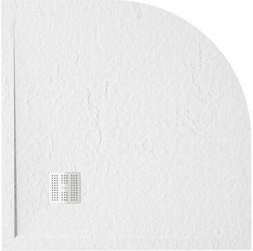 Zeza Grade douchevloer 70x70cm antislip antibacterieel mineraalmarmer kwartrond mat wit 400000000000009471