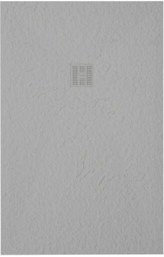 Zeza Grade douchevloer 75x170cm antislip antibacterieel mineraalmarmer rechthoek mat perla (lichtgrijs) 400000000000039515