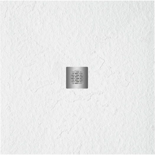 Zeza Grade douchevloer 80x80cm antislip antibacterieel mineraalmarmer vierkant mat wit 400000000000020006
