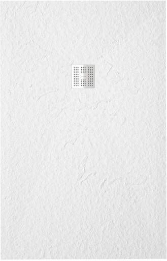 Zeza Grade douchevloer 90x190cm antislip antibacterieel mineraalmarmer rechthoek mat wit 400000000000020017