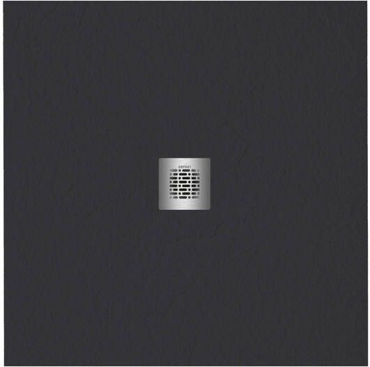 Zeza Grade Douchebak 120x90cm antislip antibacterieel mineraalmarmer rechthoek mat zwart 400000000000019834 - Foto 2