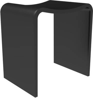 Zeza Solid Badkamerkrukje 40x30x43cm solid surface mat zwart FS710-400 Black