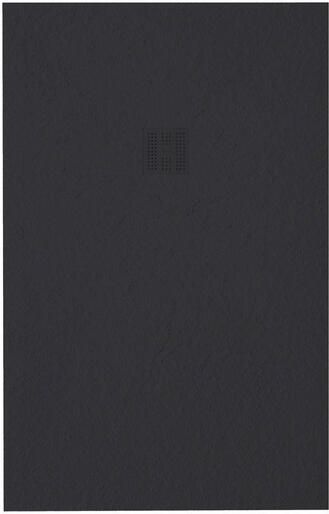 Zeza Grade Douchevloer 120x100cm antislip antibacterieel mineraalmarmer rechthoek mat zwart 400000000000019763