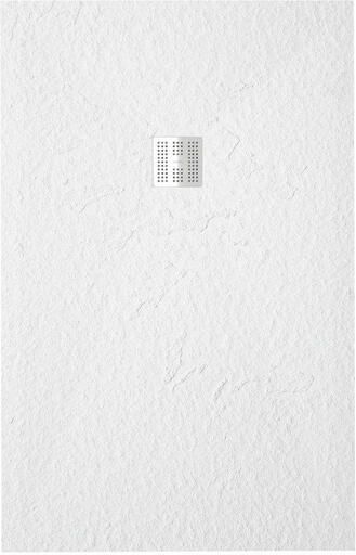 Zeza Grade Douchevloer 100x70cm antislip antibacterieel mineraalmarmer rechthoek mat wit 400000000000019976