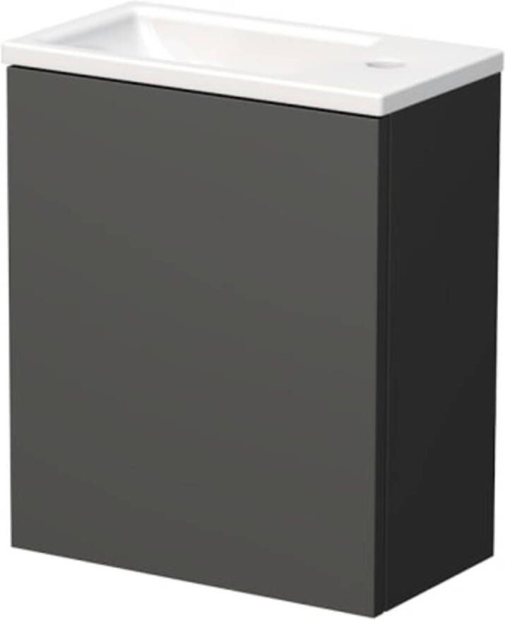 Sub Vito fonteinmeubel met fontein met 1 kraangat 40 cm mat antraciet