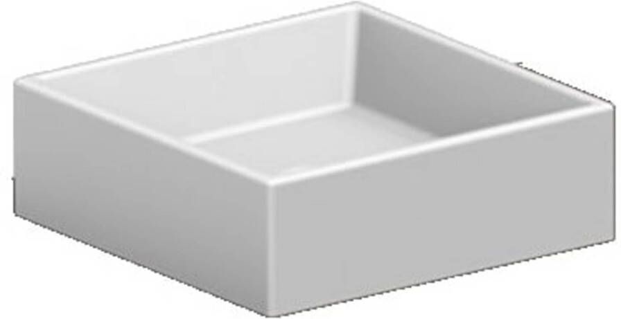 Sub 162 vierkant fontein zonder kraangat en overloop 24 x 24 x 12 cm mat wit