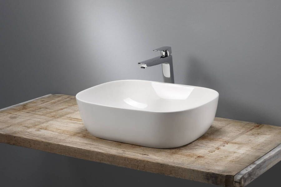 Sub 162 opzetwastafel ovaal 49x39 5x14 5 cm. zonder overloop wit