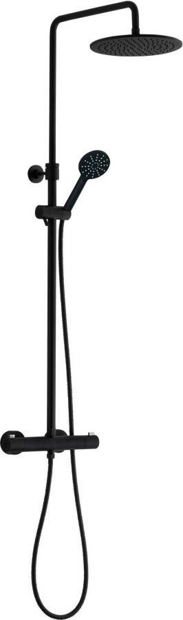 Ben Lavion 250 Cool regendoucheset met 4 straalsoorten Ø25cm gestructureerd zwart