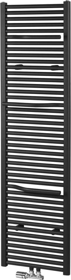 Ben Lineos handdoekradiator met handdoekhouder 1067W 50x177 5cm mat grafiet zwart