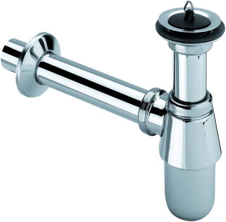 VIEGA beker plugbekersifon1 1 4x1 1 4met muurbuis en rozet en losseplug chroom 366681