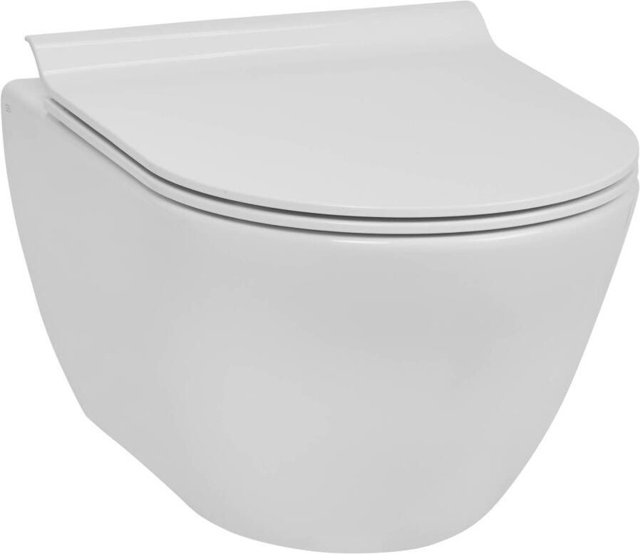 Ben Segno compact hangtoilet met Free flush en Xtra glaze+ incl. slimseat toiletbril glanzend wit