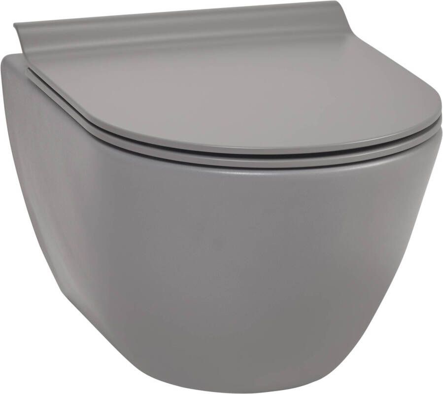 Ben Segno Wandcloset compact Dual Glaze Free Flush 36x50x33 5 cm Beton Grijs