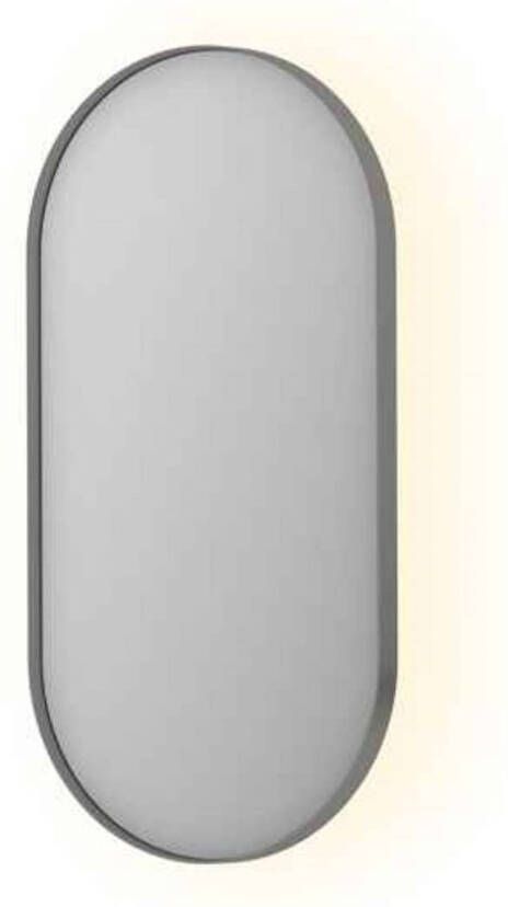 Ben Vita ovale spiegel met LED verlichting en anti-condens 40x80 cm Geborsteld RVS