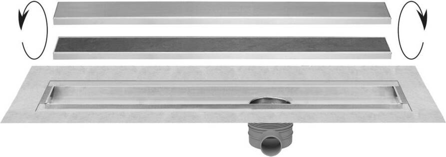 EASYDRAIN Easy Drain Multi TAF douchegoot 70 cm met omkeerbaar tegel zero rooster zijuitloop inbouwdiepte = 86mm EDMTAF700