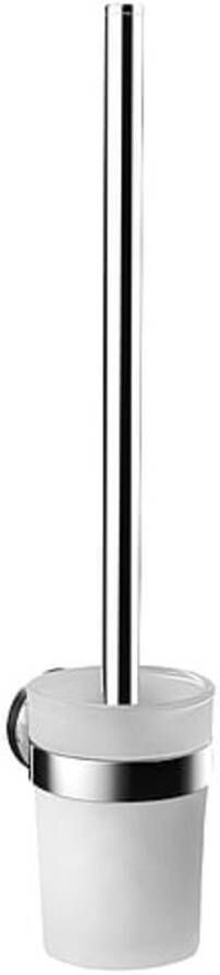 Emco Round toiletborstelset met glazen houder 42 5 x 8 9 x 10 9 cm chroom