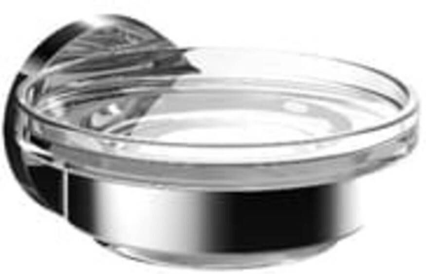 Emco Round Zeephouder 10x9x5cm met zeepschaal chroom kristal helder glas 433000100