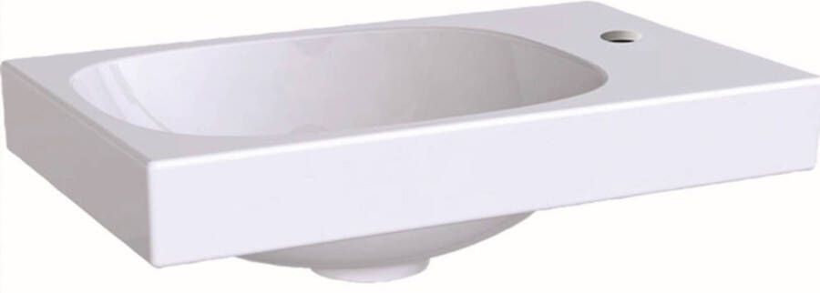 Geberit Acanto handwasbakje asymmetrisch 400 x 250 mm met kraangat rechts zonder overloop wit 500.635.01.2