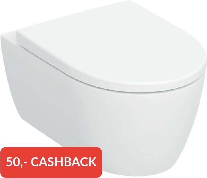 Geberit iCon Wandclosetset 53x35cm diepspoel rimless TurboFlush KeraTect softclose en quickrelease zitting glans wit 503.045.00.8 - Foto 2