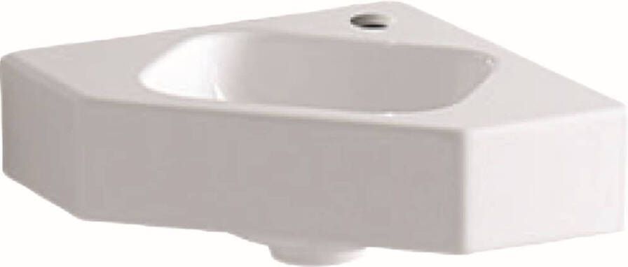 Geberit Icon hoekfontein 46x33x13cm 1 wasbak 1 kraangat Midden zonder overloopgat Keramiek Wit glans 124729000