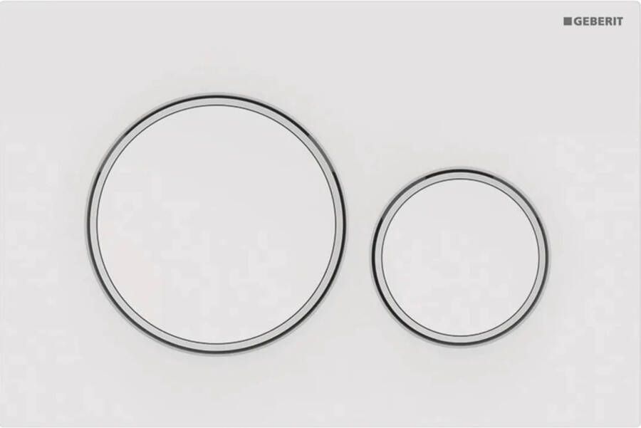 Geberit sigma20 bedieningplaat 2-toets spoeling frontbediening voor toilet 24.6x16.4cm wit matwit 115882111
