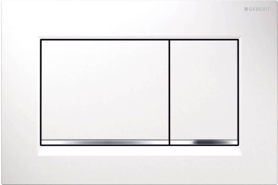 Geberit Sigma 20 (ex Sigma 30) bedieningspaneel glans wit glansverchroomd voor Sigma reservoirs 8cm (UP720) en 12cm (UP320)