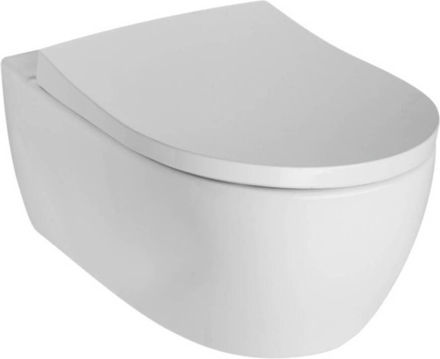 Geberit Toiletpot Hangend iCon 36.5x53x38cm Wandcloset Keramiek Glans Wit Diepspoel Rimless met Softclose en Quickrelease Toiletzitting