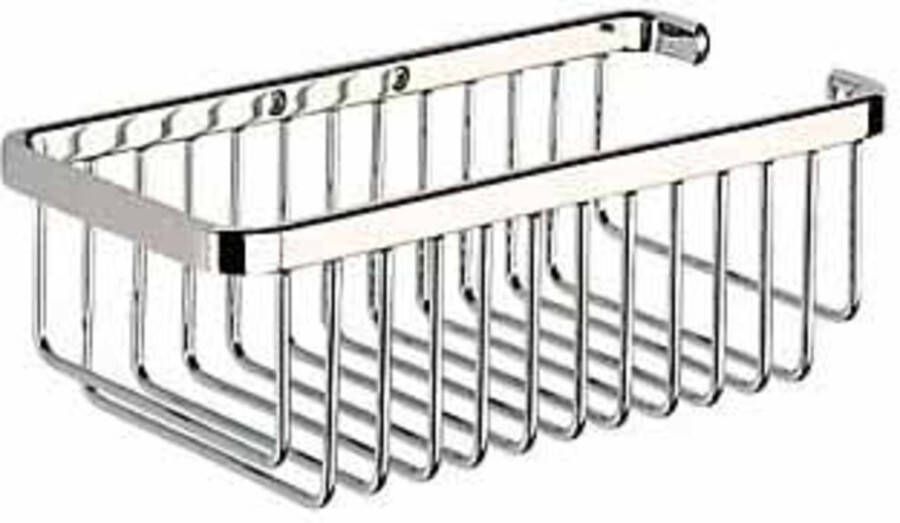 GEESA rechthoekige fles- en sponshouder messing bevestigingsmateriaal hxbxd 87x265x123mm kleur chroom - Foto 2