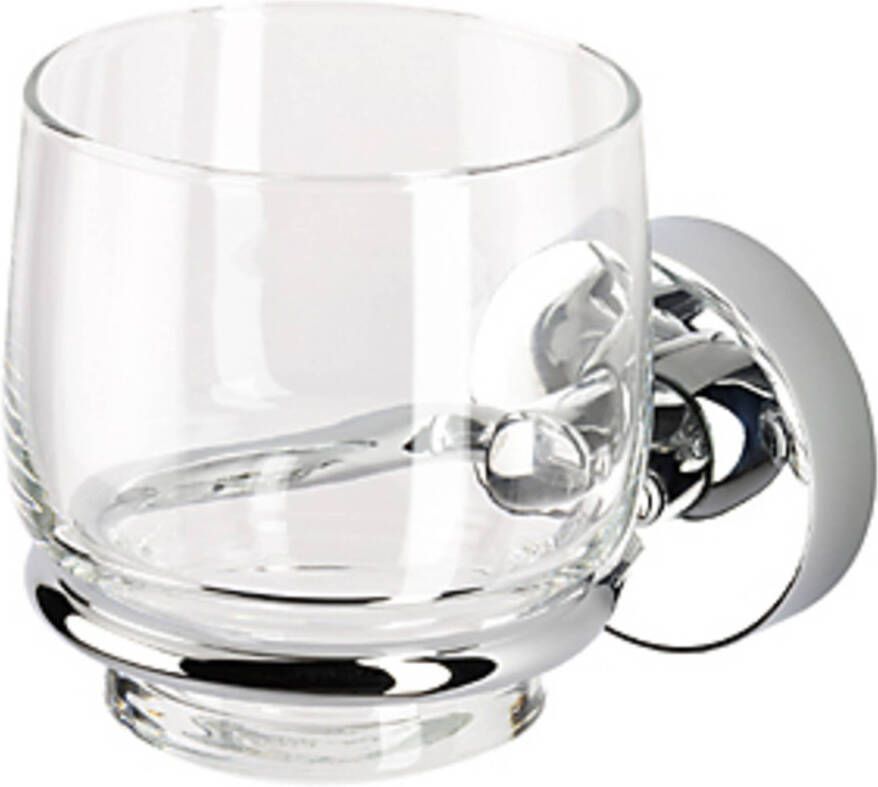 GEESA Luna glashouder messing verchroomd met beker hxbxd 102x85x125mm kleur chroom