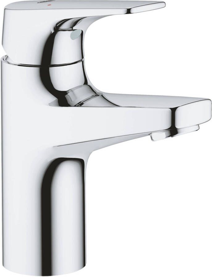 GROHE BauFlow Wastafelmengkraan S size eengreeps 1 gats cartouche keramisch 170mm hoogte glad 90mm uitloop vast chroom