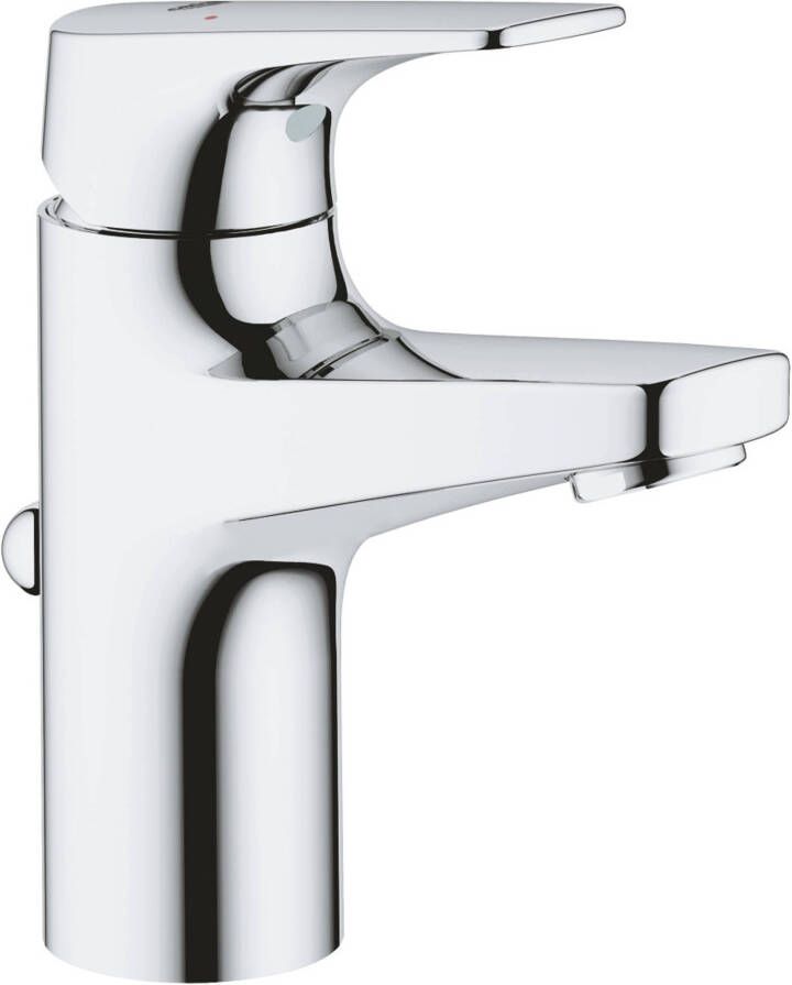 GROHE BauFlow Wastafelmengkraan S-size trekwaste eengreeps 1-gats 170mm hoogte 90mm uitloop vast chroom
