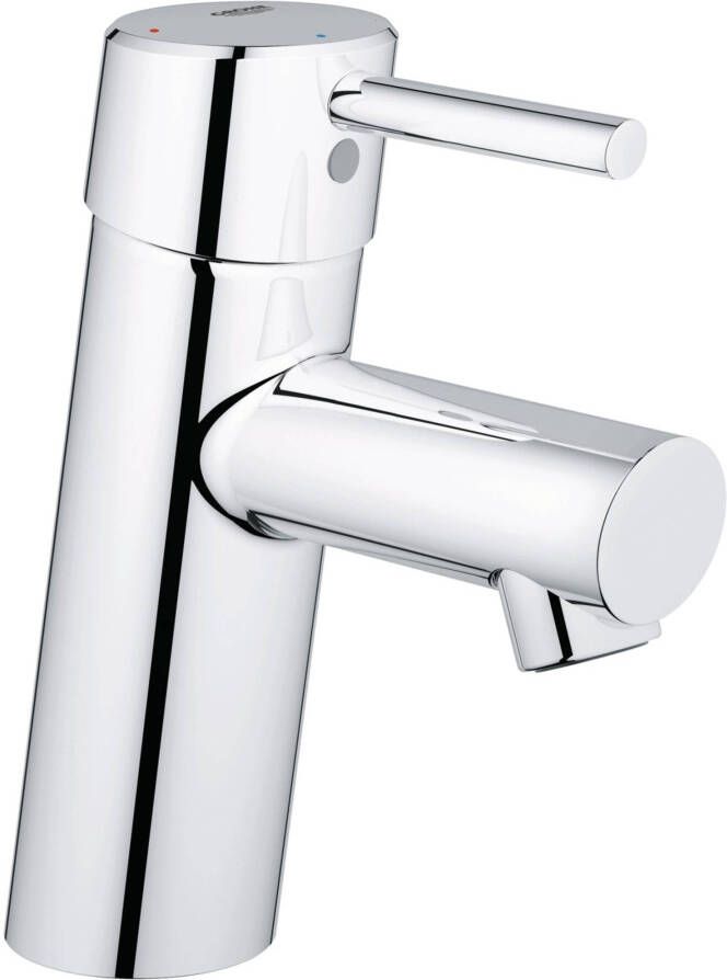 GROHE Concetto Wastafelmengkraan S-size ES eengreeps 1-gats 155mm hoogte glad 101mm uitloop vast chroom
