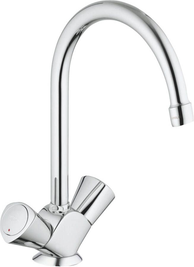 GROHE Costa S Keukenmengkraan tweegreeps 282mm hoogte 192mm hoogte kraanmond 182mm voorsprong uitloop hoog draaibaar chroom