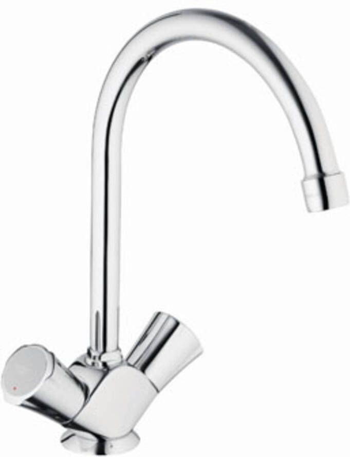 Grohe Costa-S wastafelkraan met waste Chroom