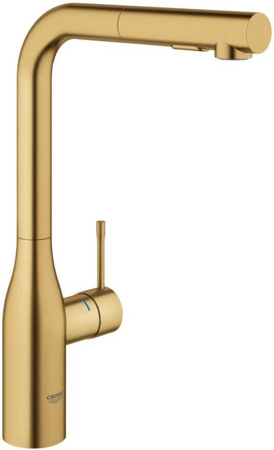 GROHE Essence New Keukenmengkraan eengreeps Dual Spray uittrekbaar 348mm hoogte 204mm voorsprong draaibaar cool sunrise geb