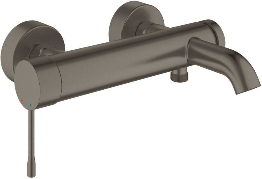 GROHE Essence New Badmengkraan wand eengreeps 2-gats omstelinrichting 193mm uitloop vast hard graphite geborsteld